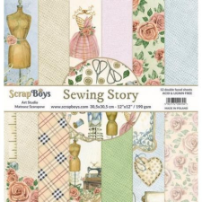 ScrapBoys Papírkészlet 12&quot; (30 cm), ScrapBoys Paper pad / Sewing Love - (12 lap) decoupage papír