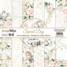 ScrapBoys Scrapbook papírkészlet 8&quot; (20 cm) - Special Day - Paper Pad (12 lap) decoupage papír
