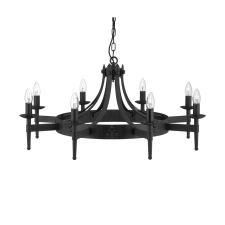 SEARCHLIGHT Cartwheel II fekete függesztett lámpa (SL-2428-8BK) E14 8 izzós IP20 világítás