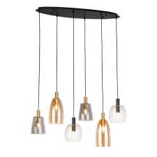 SEARCHLIGHT Divine fekete-színes függesztett lámpa (SL-36463-6BK) E14 6 izzós IP20 világítás