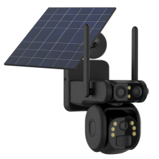 Secutek Y10-4G-Q11 kétlencsés forgatható kültéri napelemes kamera SIM-kártyához megfigyelő kamera
