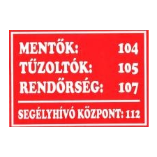 Segélyhívószám matrica 21 x 15 cm matrica