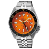 Seiko Seiko 5 Sports GMT automata férfi karóra, 43 mm, narancs számlap