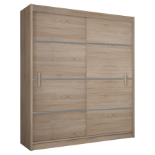  Sekrény tolóajtóval, tölgy sonoma/szürke, MERINA 203 bútor