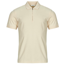 Selected Rövid ujjú galléros pólók SLHISAAC ZIP Bézs EU L férfi póló