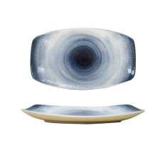 Selowei Hush - Hurrikán mintás kék tányér tányér és evőeszköz