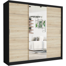  SELVIO I. Gardróbszekrény 233x218x60 - fekete, sonoma bútor