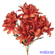  Selyemvirág 5 ágú csokor 29cm - Sötét narancssárga dekorációs kellék