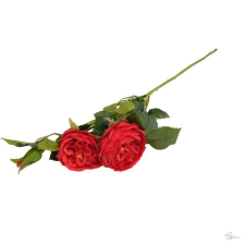  Selyemvirág angol rózsa ág 62cm bordó dekorációs kellék