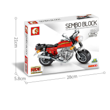 Sembo Block - Piros motor építőjáték készlet barkácsolás, építés