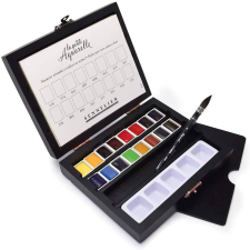 Sennelier la petite Aquarelle - Fadobozos akvarellfesték készlet - 16x1/2 szilke + ecset (1 csomag) akrilfesték