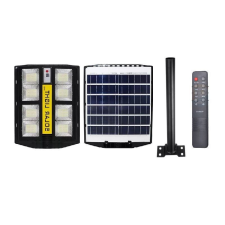 SEO-5793 800W napelemes utcai LED lámpa tartókonzollal, távirányítóval, mozgásérzékelővel - extra fényerejű kültéri világítás