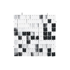  Sequin backdrop panel, square-shape, silver colour, 30x30 cm party kellék
