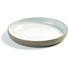 Serax Desszertes tányér, Serax Dusk, 20,5 cm, megemelt perem, szürke tányér és evőeszköz