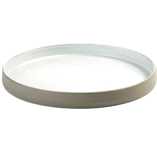 Serax Sekély tányér, Serax Dusk, 25,5 cm, megemelt perem, szürke tányér és evőeszköz