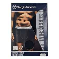 Sergio Tacchini Férfi Boxeralsó - Pamut - 2 db - Fekete/Szürke - XXL férfi alsó