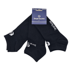 Sergio Tacchini Pamut Bokazokni - 3 pár - Fekete - 39-42