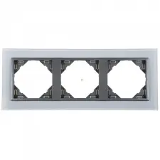 Serpins Efapel Logus90 Crystal hármas keret üveg/szürke 90930 TCS villanyszerelés