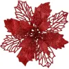 Sersimo 10 díszből álló készlet karácsonyfára, Mikulásvirágcsillag, 16cm, bordó