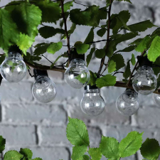 Sersimo Fényfüzér, LED, Rona modell, 10 izzó, 380cm, napelemes töltés, meleg fehér fény kültéri világítás