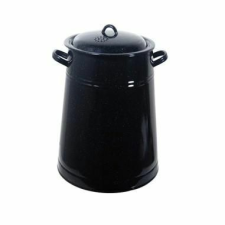 Sertés tartály, fekete, zománcból, 30 liter papírárú, csomagoló és tárolóeszköz