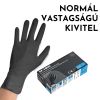  SETINO Nitril vizsgálókesztyű (fekete) 3,5g normál vastagságú kialakítás - M, Nitril, 100