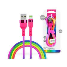Setty USB - Lightning adat- és töltőkábel 1,2 m-es vezetékkel - Setty Rainbow - 5V/2,1A mobiltelefon kellék