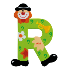 Sevi Fa betű bohócos - R - zöld gyerekszoba dekoráció