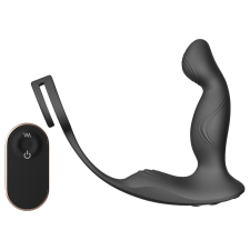 Sex HD Virgil - pénisz-és heregyűrűs prosztata vibrátor (fekete) vibrátorok