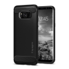 SGP SPIGEN RUGGED ARMOR szilikon telefonvédő (közepesen ütésálló, légpárnás sarok, karbon minta) FEKETE Samsung Galaxy S8 (SM-G950)