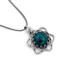 Shablool Izraeli ezüst türkiz köves medál lánccal "13"