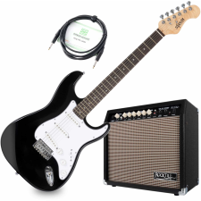 Shaman Element sorozat Stx-100B Elektromos Gitár Fekete Erősítő Szett gitár és basszusgitár