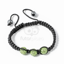  Shamballa karkötő 3 kristály zöld jwr-1549 karkötő
