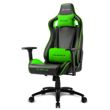 Sharkoon Gamer szék - Elbrus 2 Black/Green (állítható magasság; állítható kartámasz; műbőr; acél talp; 150kg-ig) forgószék