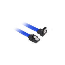 Sharkoon Kabel   SATA III 90° sleeve  0,60m         blau (4044951016587) kábel és adapter