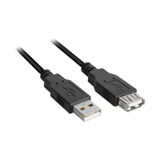 Sharkoon Kábel SHARKOON USB 2.0 hosszabbító 3 m fekete kábel és adapter
