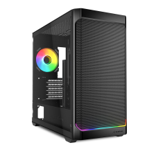 Sharkoon MK4W RGB Strip Micro Tower Fekete számítógép ház