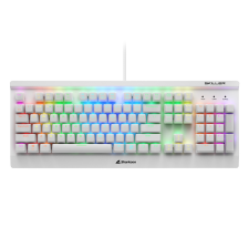 Sharkoon SKILLER SGK3 White (Blue Switch) USB Gaming Billentyűzet - Angol (US) (4044951031221) billentyűzet