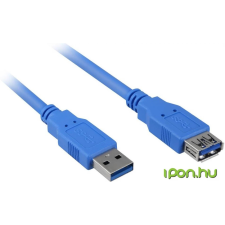 Sharkoon USB 3.0 M&gt;F USB kábel 1 M Kék kábel és adapter