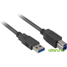 Sharkoon USB 3.0 USB 3.0 Type B Összekötő Fekete 1m 4044951015634 kábel és adapter