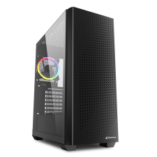 Sharkoon VS9 RGB Black táp nélküli ablakos ház fekete (4044951039111) (4044951039111) számítógép ház