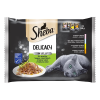 Sheba Állateledel alutasakos SHEBA Delicacy macskáknak 4-pack vegyes lazac-hal-csirke-pulyka válogatás 4x85 g