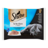 Sheba Állateledel alutasakos SHEBA Selection macskáknak 4-pack halas hal-lazac-tőkehal-tonhal válogatás 4x85g