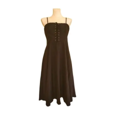  Shein fekete fűzős női ruha (ÚJ) (méret: L)