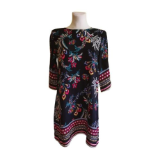  Shein fekete mintás női ruha (méret: M)