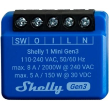 Shelly Plus 1 Mini, kapcsolómodul, WiFi, Gen3 villanyszerelés