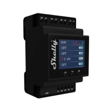 Shelly Pro 4PM négy áramkörös WiFi + Ethernet + Bluetooth okosrelé, kapcsolóbemenettel, DIN-sínre... villanyszerelés