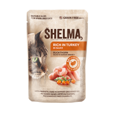 Shelma gabonamentes párolt filé pulykában gazdag, homoktövises mártással, 28x85 g macskaeledel