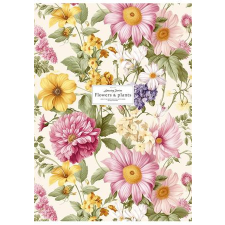 SHKOLYARYK Füzet, tűzött, A4, vonalas, 80 lap, SHKOLYARYK "Flowers and plants", vegyes füzet
