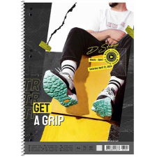 SHKOLYARYK Spirálfüzet, A4+, kockás, 80 lap, SHKOLYARYK "Get a grip", vegyes füzet
